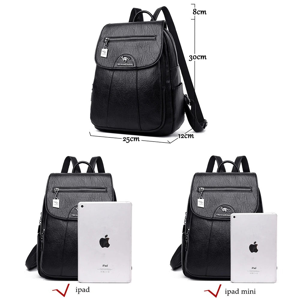 Sac à Dos Cuir Noir Femme Chic - Yingshandaishu™