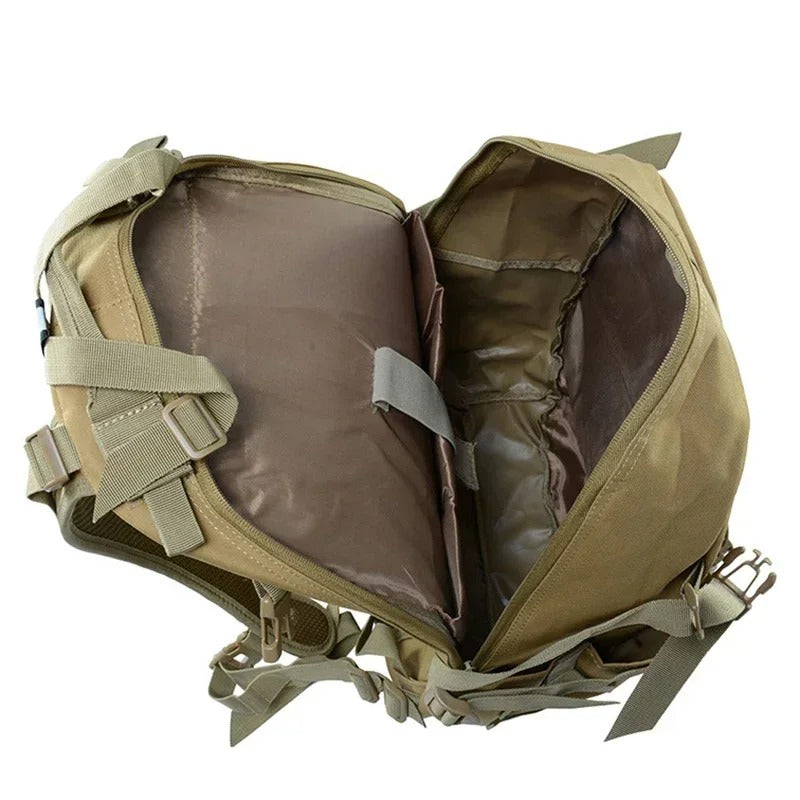 Sac à Dos Kaki 50L Homme : Oxford Résistant, 3 Compartiments et Polyvalence Tactique - Outdoor™