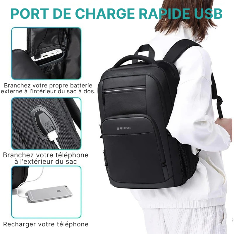 Sac à Dos Ordinateur Business Homme : Étanche, Multipoche & Compatible Bagage Cabine - BANGE™