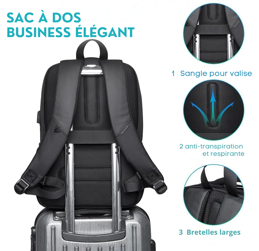 Sac à Dos Ordinateur Business Homme : Étanche, Multipoche & Compatible Bagage Cabine - BANGE™