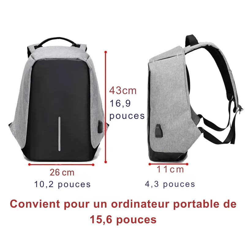 Sac à Dos Ordinateur Homme : Nylon Résistant, Port USB & Rangements Intégrés – Runningtiger™