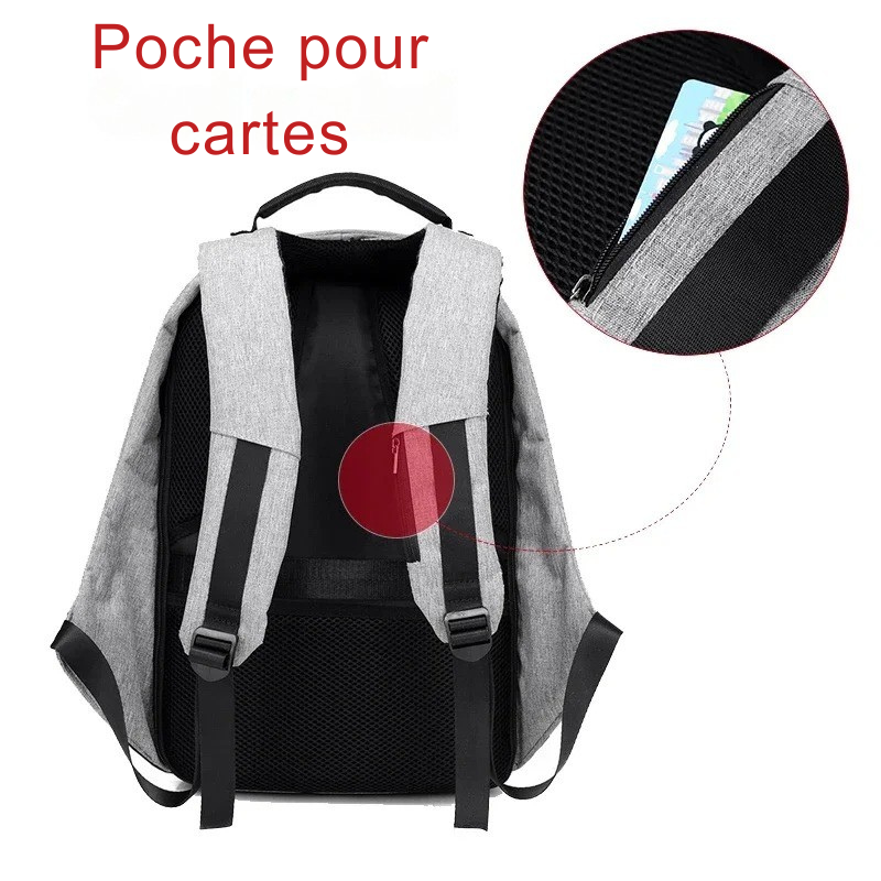 Sac à Dos Ordinateur Homme : Nylon Résistant, Port USB & Rangements Intégrés – Runningtiger™