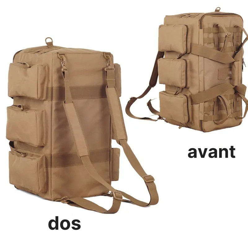Sac à Dos Randonnée Homme 55L : Imperméable, MOLLE et Multi-Compartiments - Tactique™