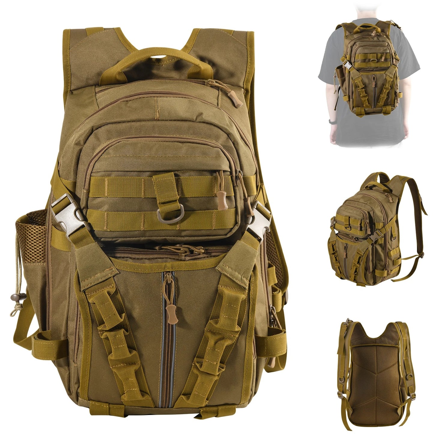 Sac à Dos Randonnée Imperméable Homme Kaki - Goture™