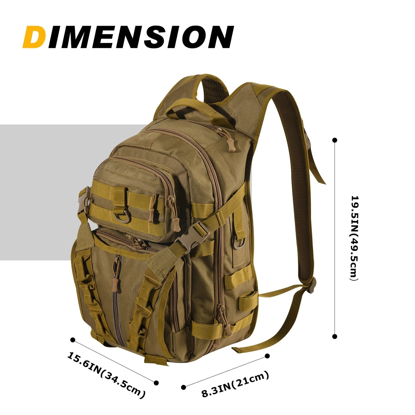 Sac à Dos Randonnée Imperméable Homme Kaki - Goture™