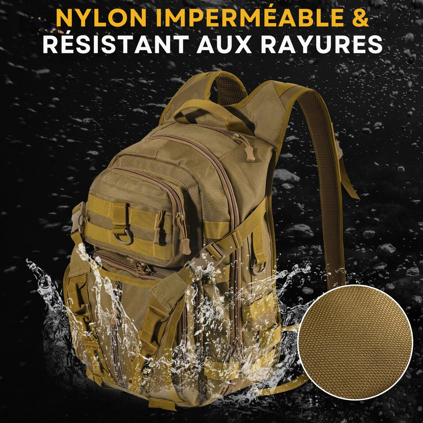 Sac à Dos Randonnée Imperméable Homme Kaki - Goture™