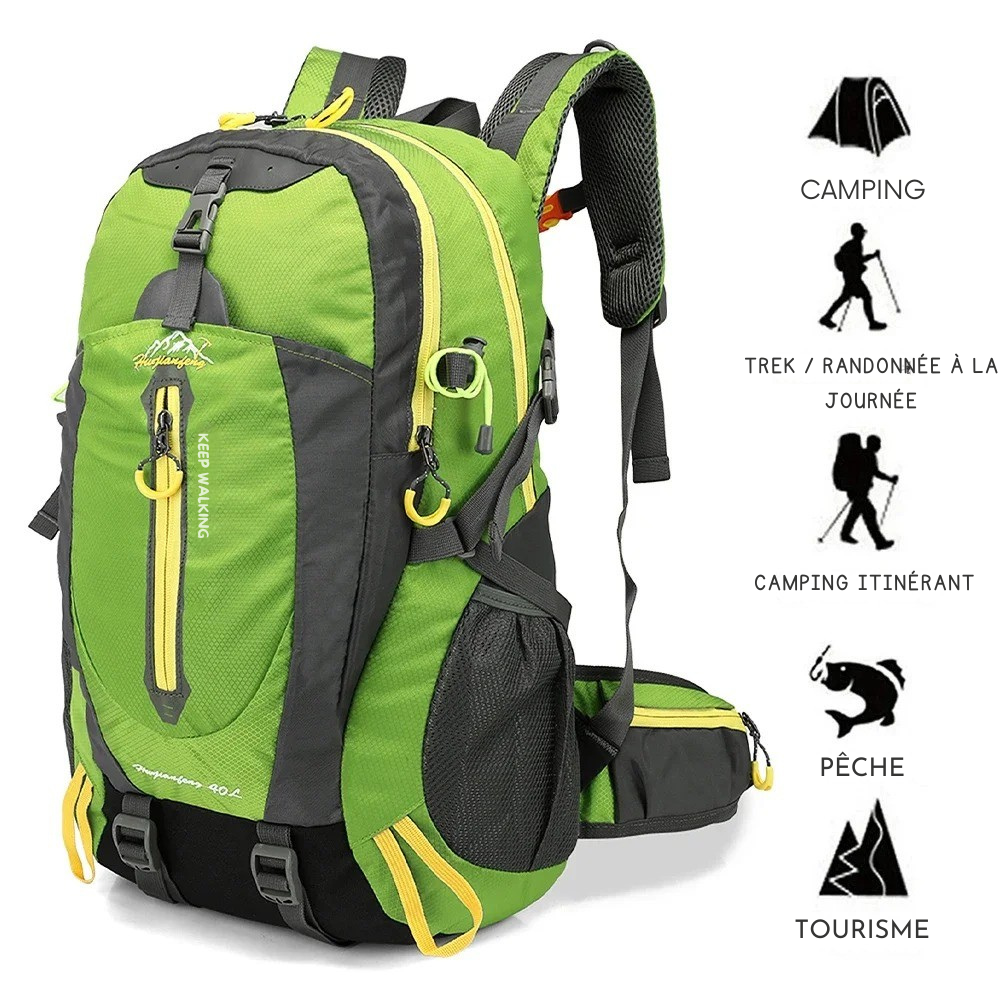 Sac à Dos Randonnée Vert 40L Homme - Trekking™