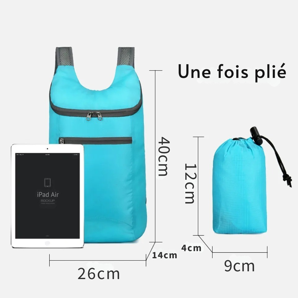 Sac à Dos Sport 20L Bleu Claire Femme : Ultra-Léger 80 g, Pliable & Résistant à l’Eau - AMYMANG™