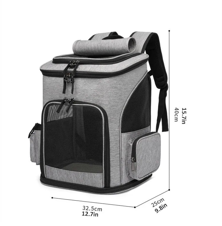 Sac à Dos Transport Chat Extensible : Lin Cationique Durable, Aéré et Pliable - Flexicat™