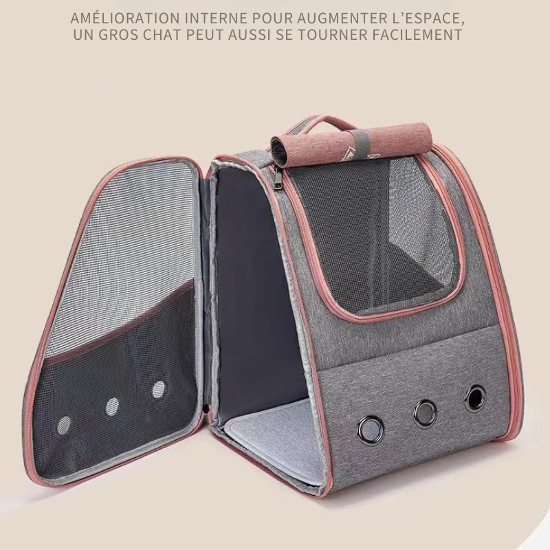 Sac à Dos Transport Chat : Voyage Avion, Pliable et Sécurisé avec Attache Valise - Nolya™