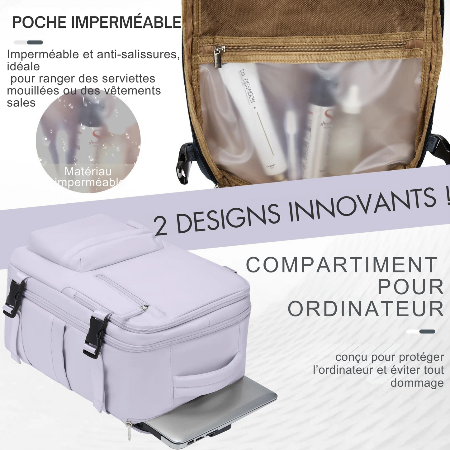 Sac à Dos Voyage Cabine Femme: Grande Capacité, Autorisé chez Easyjet et Ryanair - Dolos™