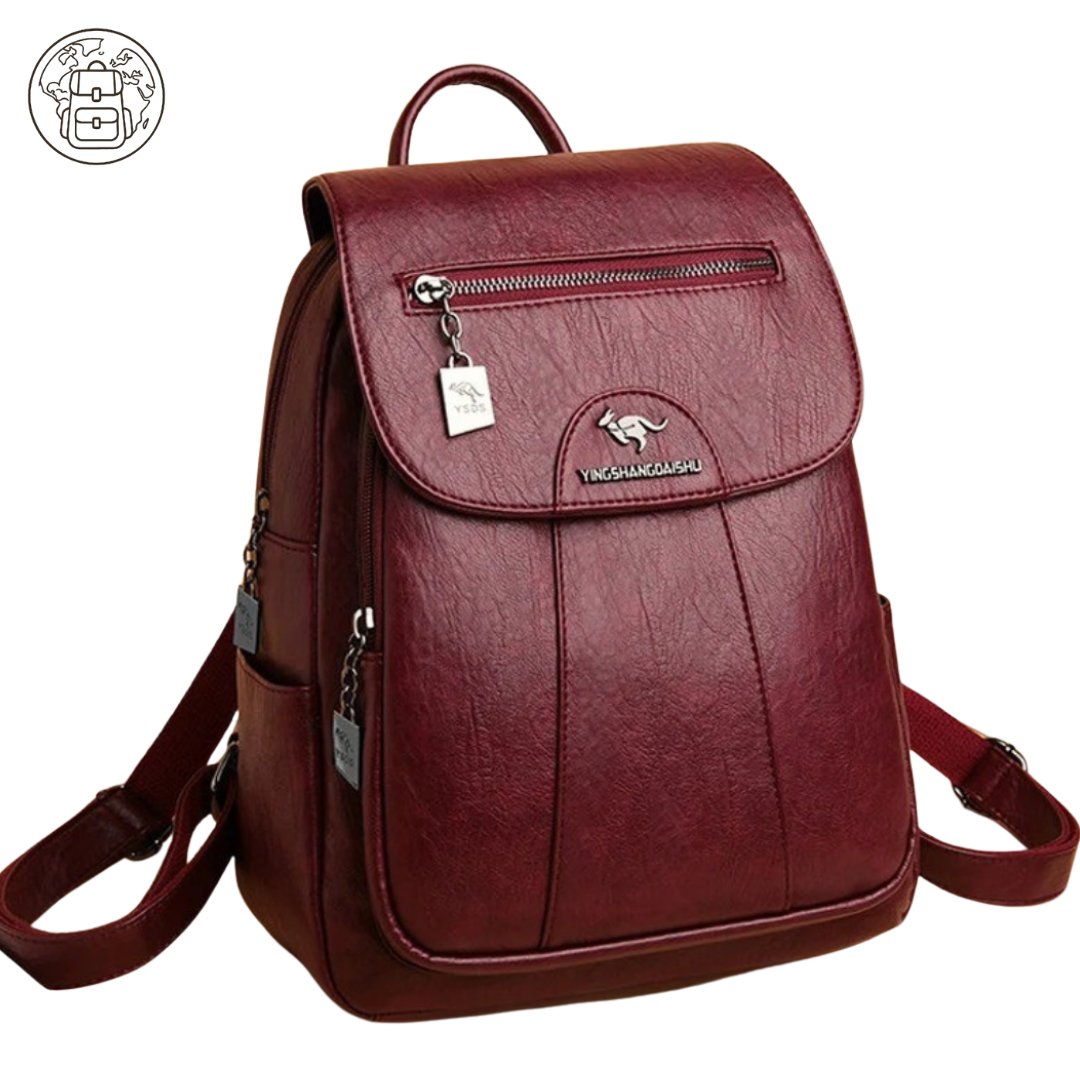 Sac à dos Cuir Bordeaux Femme Chic - Yingshandaishu™