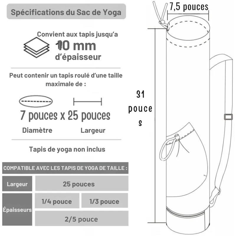 Sac à dos sport pour tapis de yoga - Derbies™