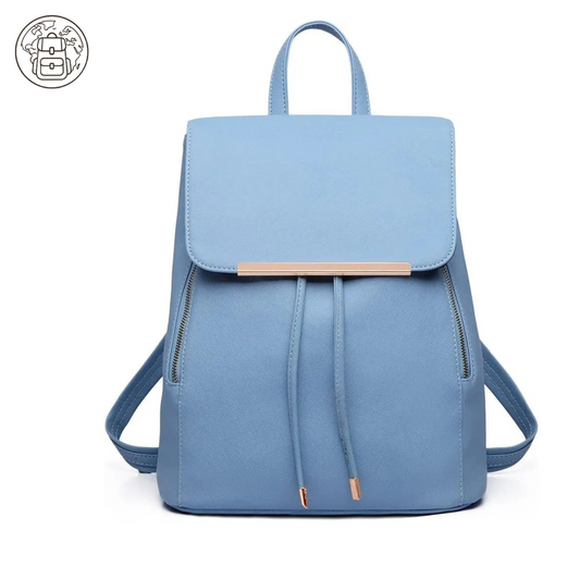 Sac à Dos Femme Similicuir Bleu : Élégant, Léger et Multi-Poches Sécurisées - Célara™