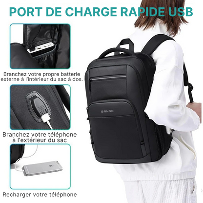 Sac à Dos Ordinateur Business Homme : Étanche, Multipoche & Compatible Bagage Cabine - BANGE™