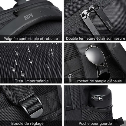 Sac à Dos Ordinateur Business Homme : Étanche, Multipoche & Compatible Bagage Cabine - BANGE™