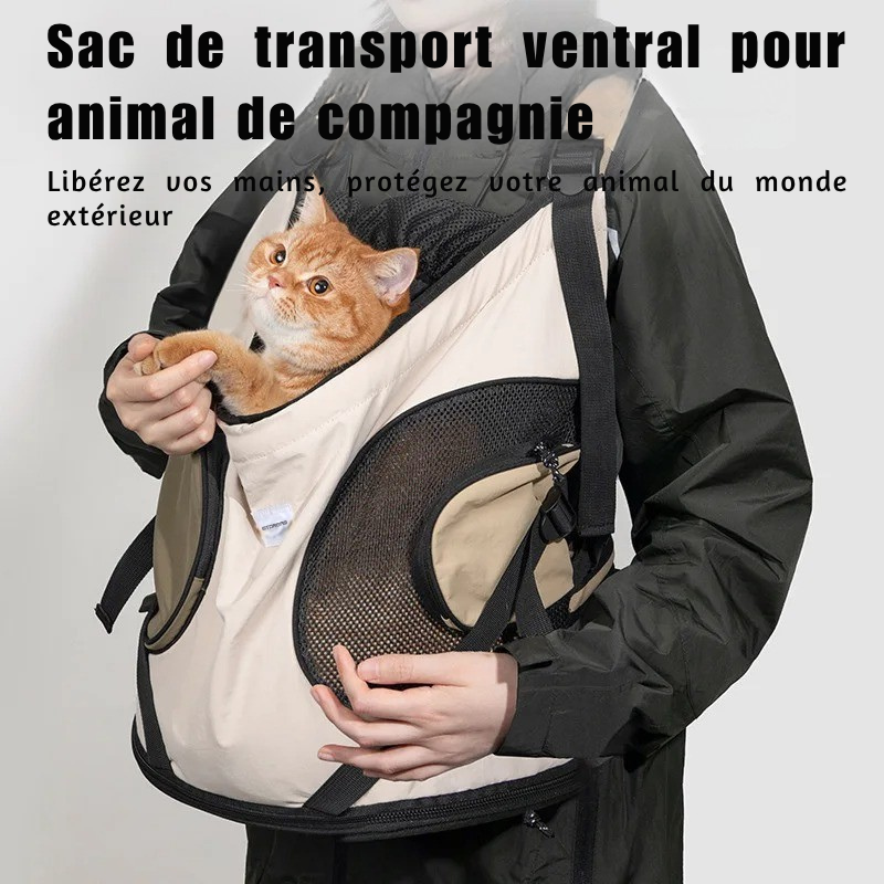 Sac à Dos Transport Chat 10 kg : Confort Ventral Ergonomique, Grande Capacité et Ventilation Optimale – Chesto™