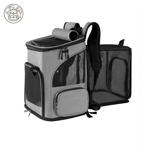 Sac à Dos Transport Chat Extensible : Lin Cationique Durable, Aéré et Pliable - Flexicat™