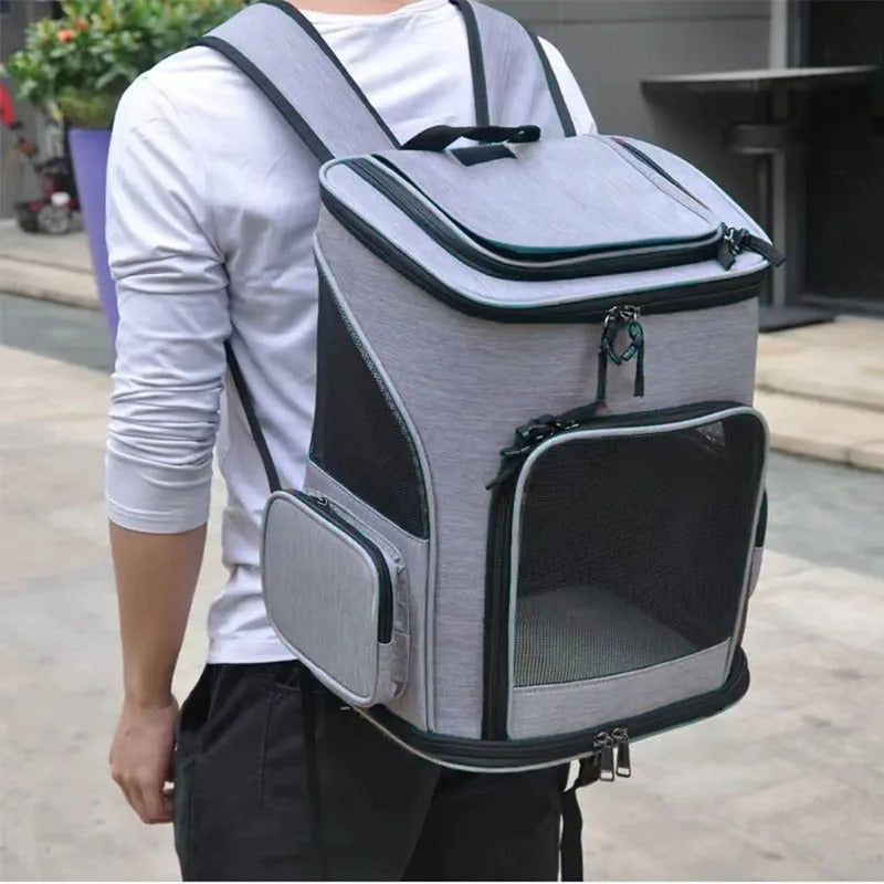 Sac à Dos Transport Chat Extensible : Lin Cationique Durable, Aéré et Pliable - Flexicat™