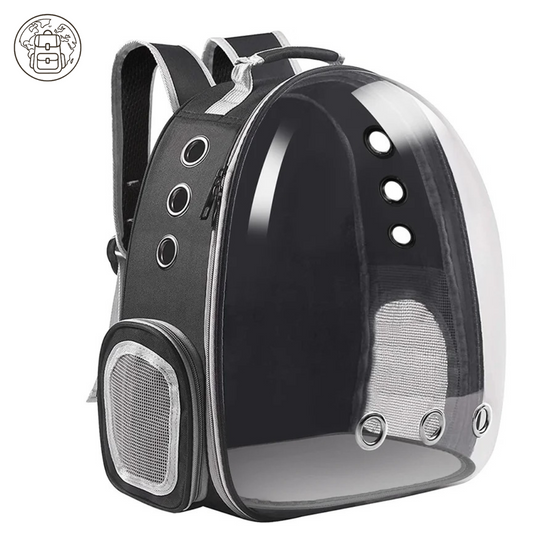 Sac à Dos Transport Chat : Nylon Imperméable, Bulle Panoramique et Ventilation 9 Trous - Lunapod™