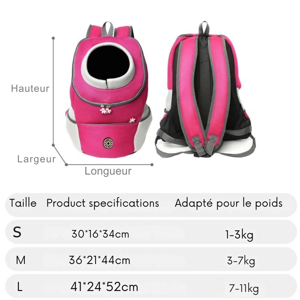 Sac à Dos Transport Chien 15g : Couvercle Amovible en Mousse Rembourrée et Multi-Poches - ComfortPet™