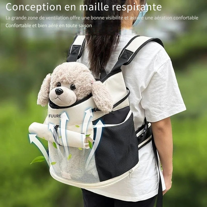 Sac à Dos Transport Chien 20L : Port Ventrale ou Dorsal en Maille Respirante – PUUROF™