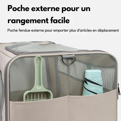 Sac de Transport Chat à Roulettes : 360°, Anti-Fuite et Transformable - Tribly™