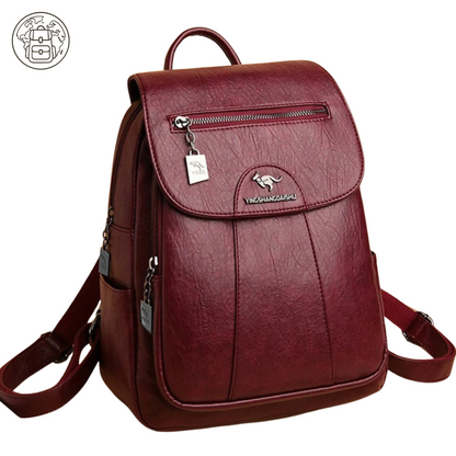 Sac à dos Cuir Bordeaux Femme Chic - Yingshandaishu™