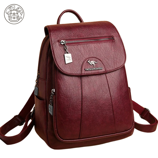 Sac à dos Cuir Bordeaux Femme Chic - Yingshandaishu™